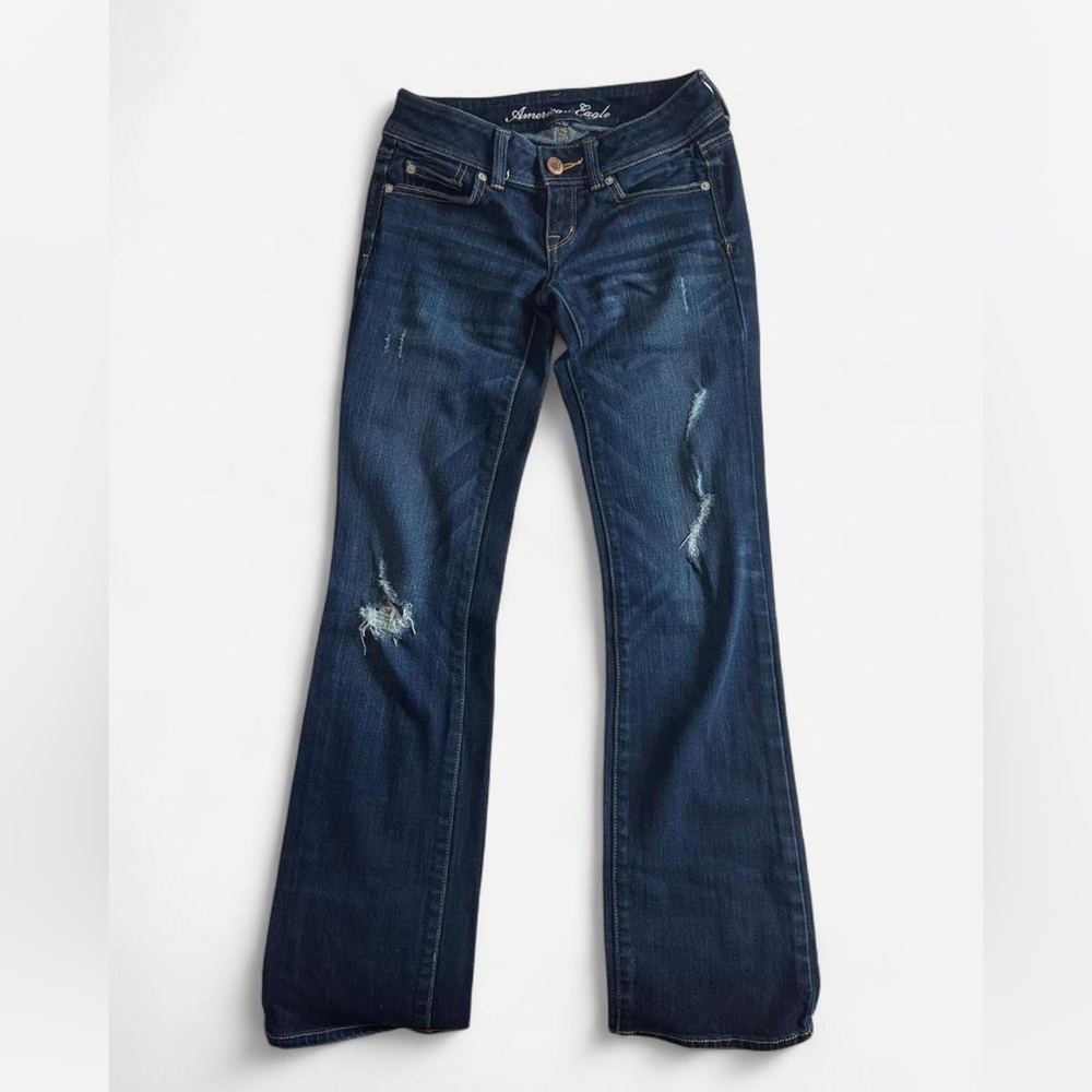 American Eagle Outfitters Blue Flare Wide Leg Jeans